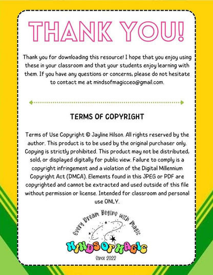 Crayola-Inspired Classroom Decor – Printable & Editable Bundle